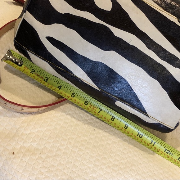 DOONEY BOURKE Vacchetta Leather Zebra Stripe Dome Shaped Crossbody Shoulder Bag - Picture 15 of 17